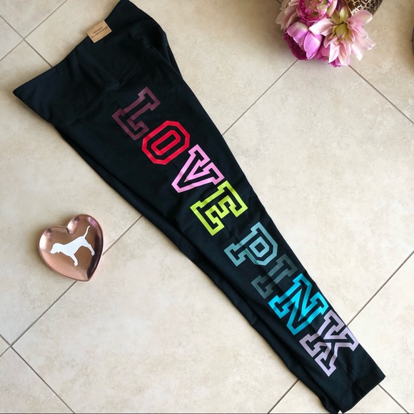 NWT VS PINK Campus Rainbow Gradient Tee(S) + Tank(M) + Leggings(M) SET - Picture 15 of 16